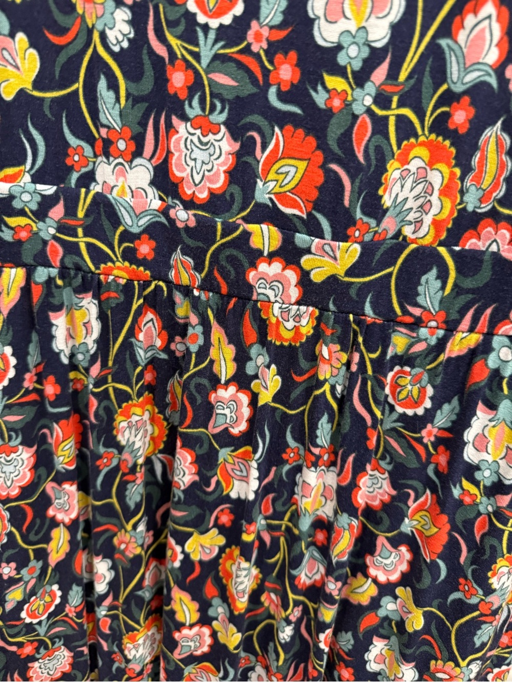 Boden Abigail Navy Blue Floral Jersey Knit Long Sleeve Midi Dress size 6L